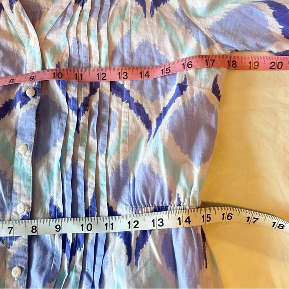 BOO GEMES Violet Ikat Patterned Button Down Shirt Dress Swim Cover S/XS Resort - Picture 8 of 9